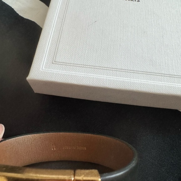 Celine Gold and Black Leather Bracelet - Picture 7 of 9